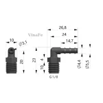 Khớp Nối Ống Nhựa G1/8-4 Ren Ngoài Màu Đen
